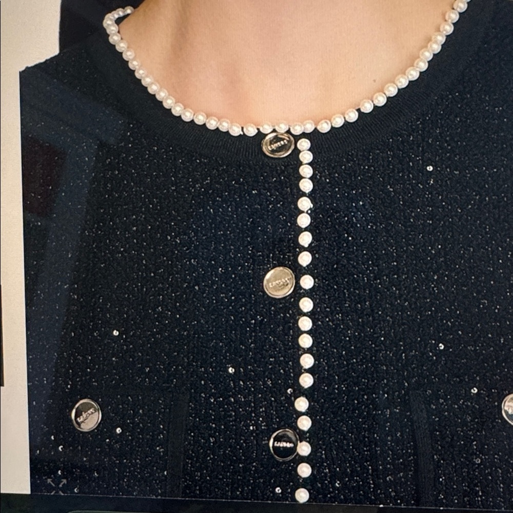 Sandro embellished tweed vest top sz M - Picture 7 of 7